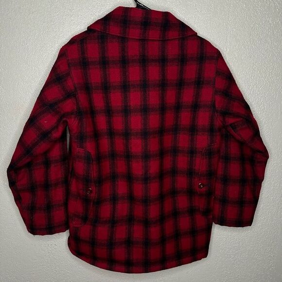 Vintage 80s Woolrich Men Size 36 Buffalo Plaid Wool Bird Hunting Jacket Mackinaw - Picture 3 of 6